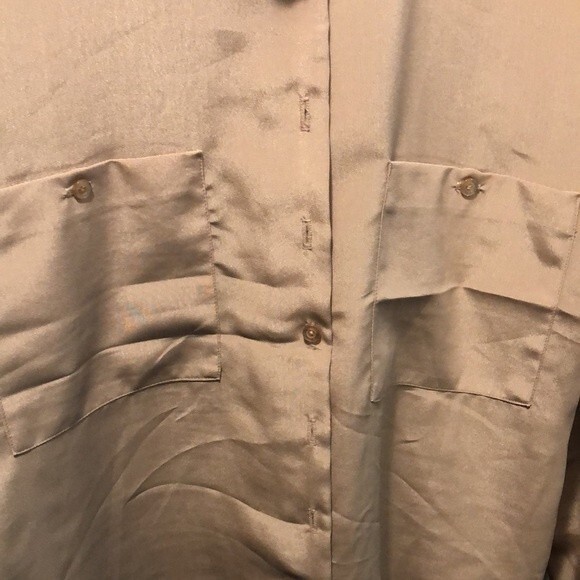 Gailord blouse size 10 silky feel tan color - Picture 2 of 4